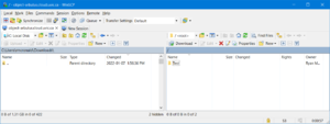 WinSCP file transfer screen